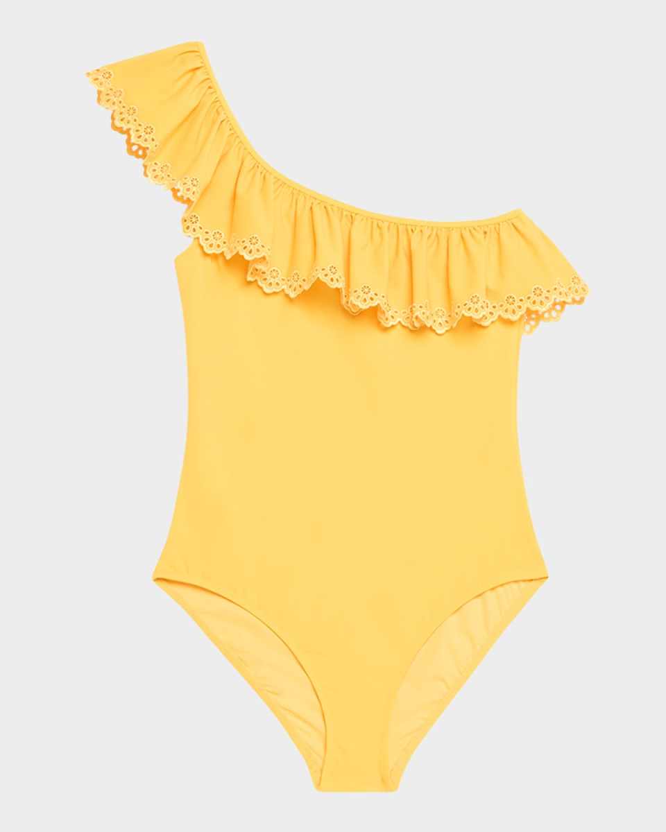 Solara Embroidered Flutter One-Piece Swimsuit